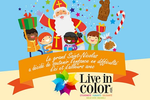 Le grand Saint-Nicolas a décidé de soutenir Live in Color  avec notre opération « Assiettes Saint-Nic »